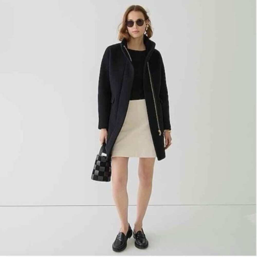 J. Crew Cocoon Coat in Italian stadium-cloth wool blend, EUC